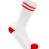 Carnac Stripe Perform Cycling Socks / White & Red -Planetx Shop CLCASTRPCSWRE P1
