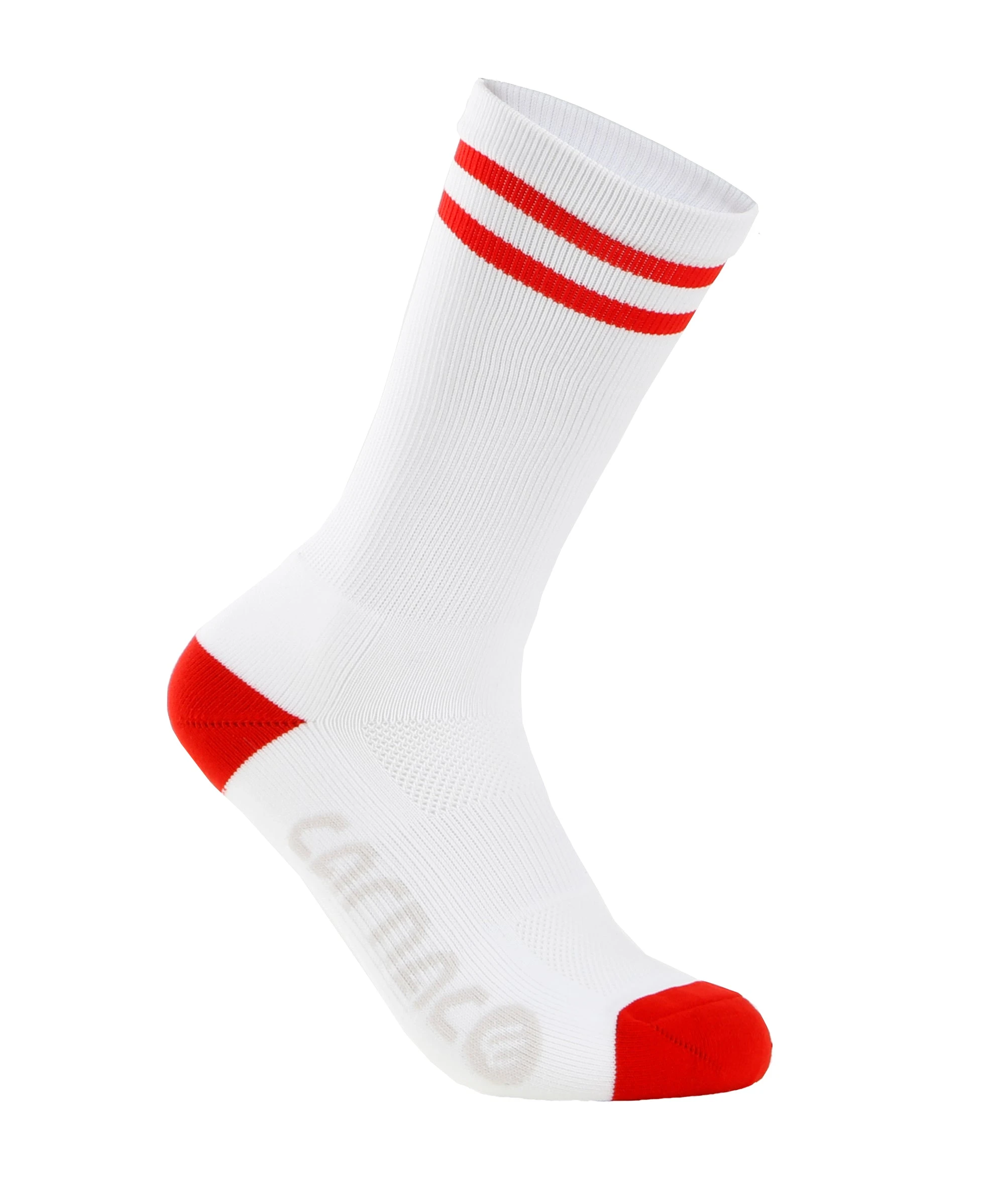 Carnac Stripe Perform Cycling Socks / White & Red 3 Carnac Stripe Perform Cycling Socks / White & Red
