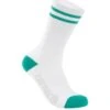 Carnac Stripe Perform Cycling Socks / White & Teal -Planetx Shop CLCASTRPCSWTE P1