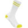 Carnac Stripe Perform Cycling Socks / White & Zesty Lime