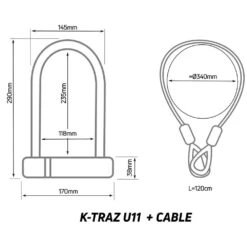 Zefal K-Traz U11 Bicycle Cable Lock -Planetx Shop zl331 02